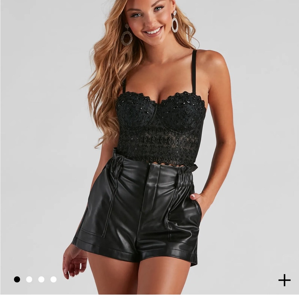 Windsor Black Lace Corset Top with detachable straps